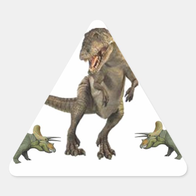 Sticker Triangulaire Papier Dinosaure (Devant)