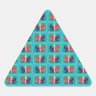 Sticker Triangulaire Papillon coloré d'origine   Filtre   Base  