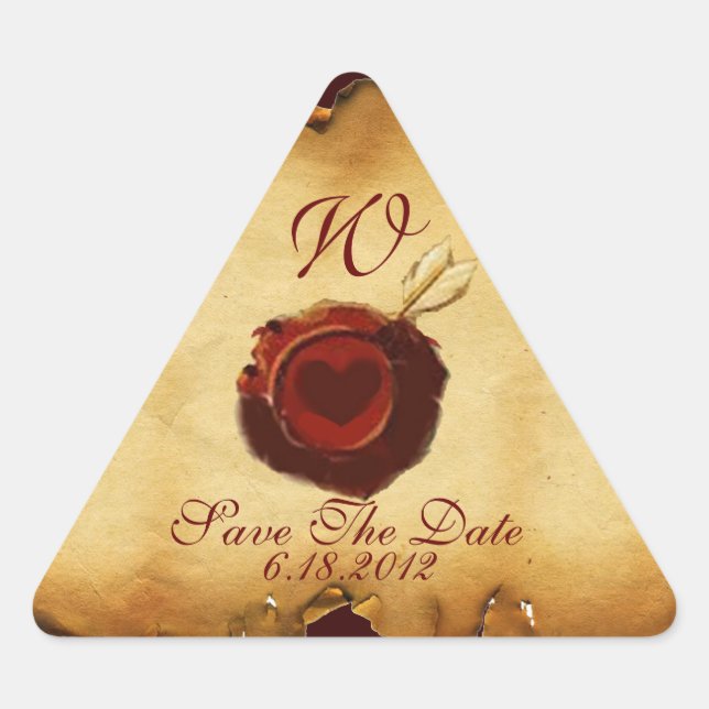 STICKER TRIANGULAIRE PARCHEMENT DE SCELLULAIRE DE CIRE DU COEUR D'ANGE  (Devant)