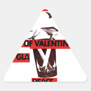 Sticker Triangulaire Partagez l'amour : Un verre de Saint Valentin