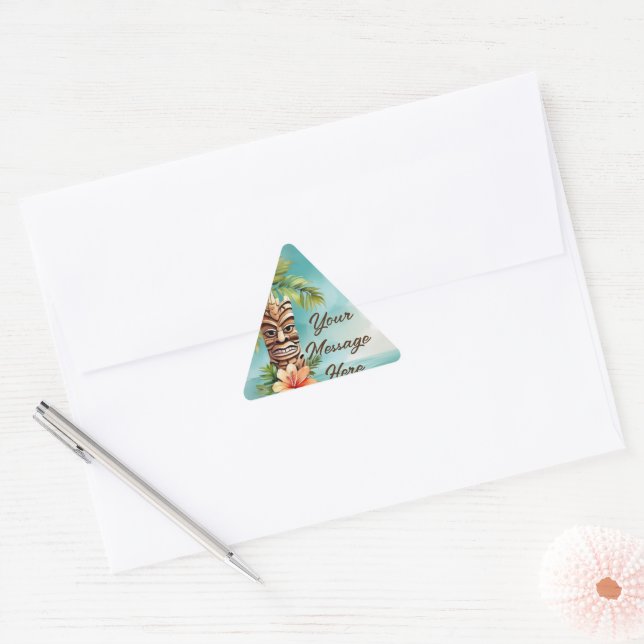 Sticker Triangulaire Parti Tropical Tiki (Enveloppe)