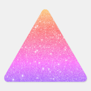 Sticker Triangulaire Parties scintillant arc-en-ciel colorée tendance