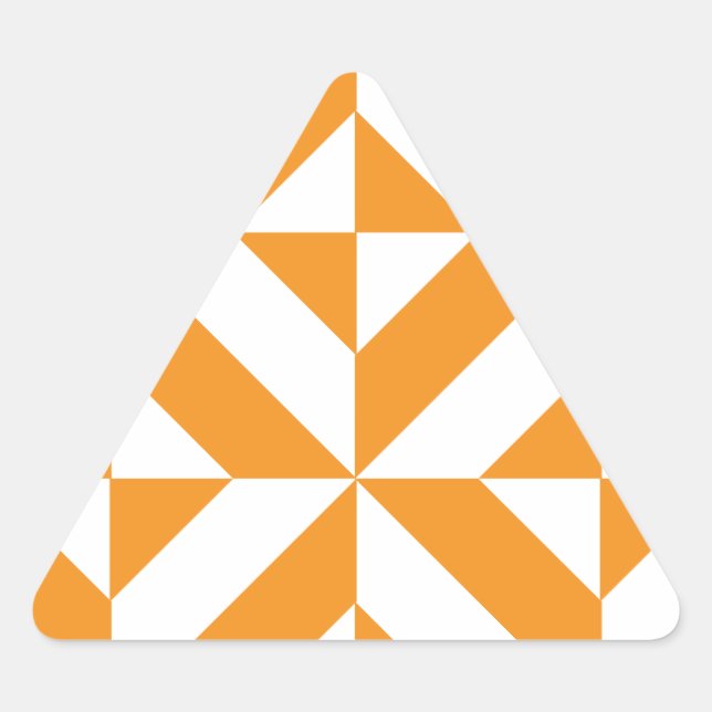 Sticker Triangulaire Patters de Burnt Orange Geometric Deco Cube (Devant)