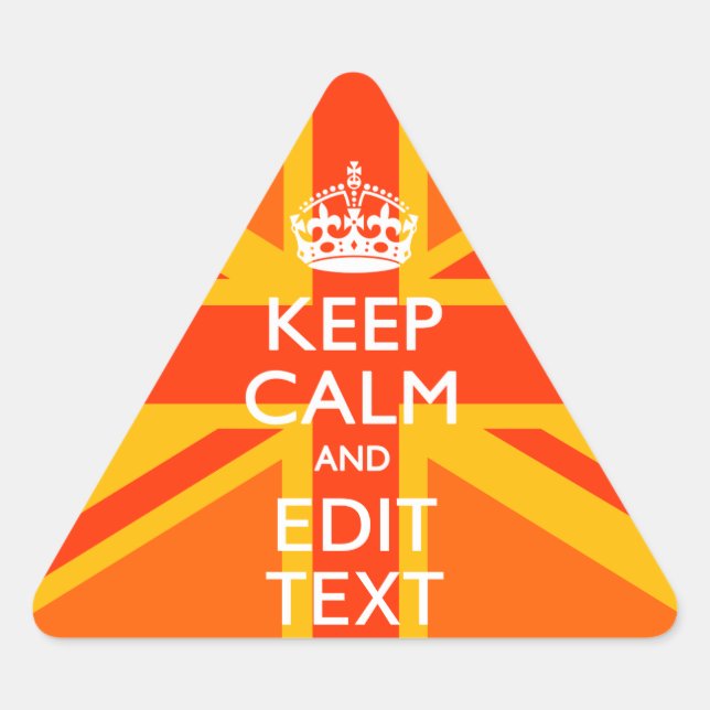 Sticker Triangulaire Pavillon britannique Orange Union Jack (Devant)