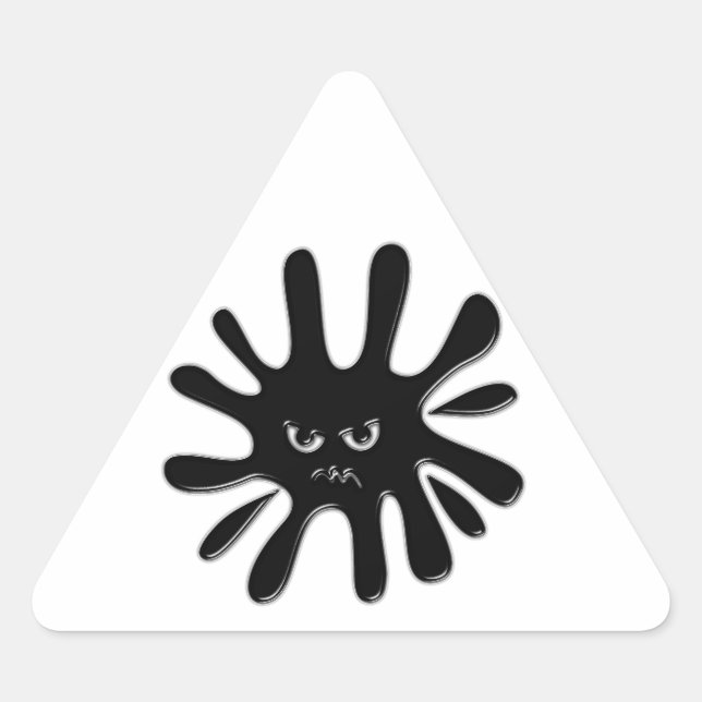 Sticker Triangulaire Peinture noire en colère (Devant)