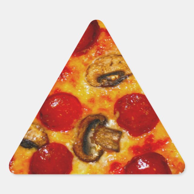 Sticker Triangulaire Pepperoni et Pizza aux champignons (Devant)