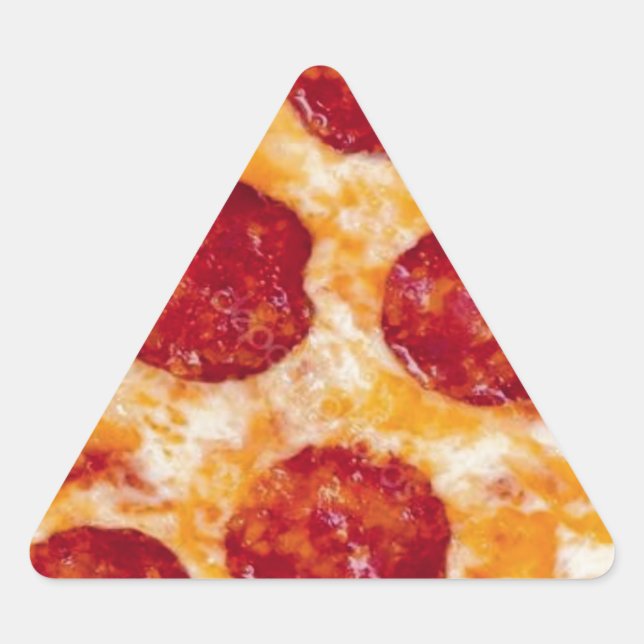 Sticker Triangulaire Pepperoni Pizza Hot et Yummy! (Devant)