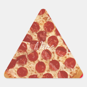 Sticker Triangulaire Pepperoni Pizza Thunder_Cove