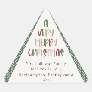 Sticker Triangulaire Phoques décontractés verts triangle de Noël