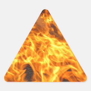 Sticker Triangulaire Photo incendie Abstrait avec flammes orange jaune
