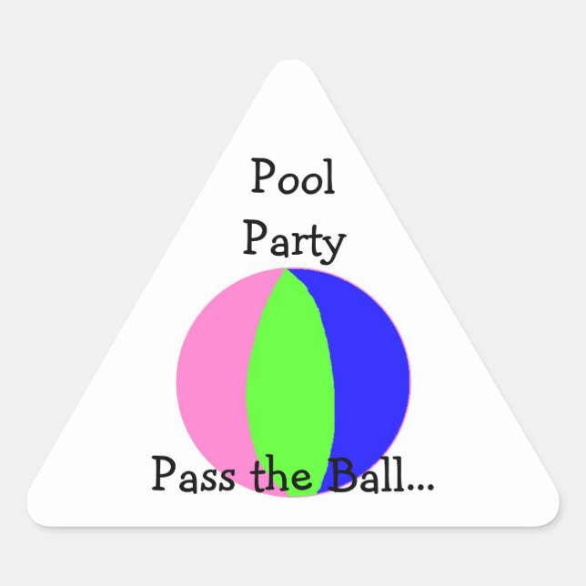 Sticker Triangulaire Piscine - Beach Ball (Devant)