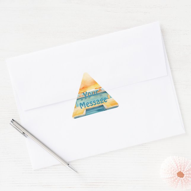 Sticker Triangulaire Piscine d'eau fête d'été (Enveloppe)