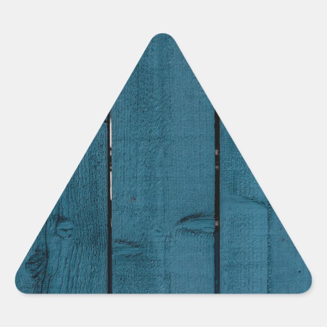 Sticker Triangulaire Planches de bois peint en bleu (Devant)