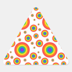 Sticker Triangulaire Pois arc-en-ciel