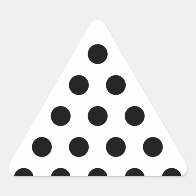 Sticker Triangulaire Pois noirs et blancs personnalisés (Devant)