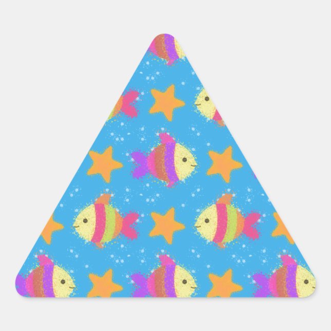 Sticker Triangulaire Poisson Et Motif D'Épée (Devant)