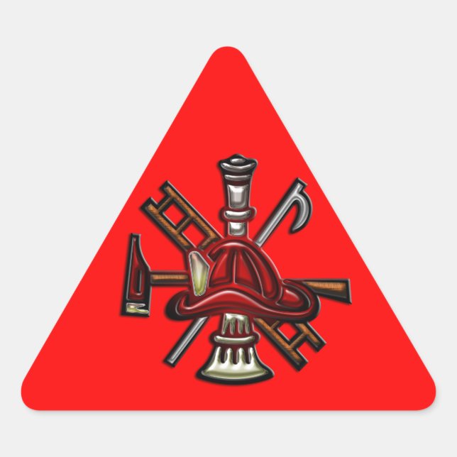 Sticker Triangulaire Pompier incendie et Secourir le service Emblem (Devant)