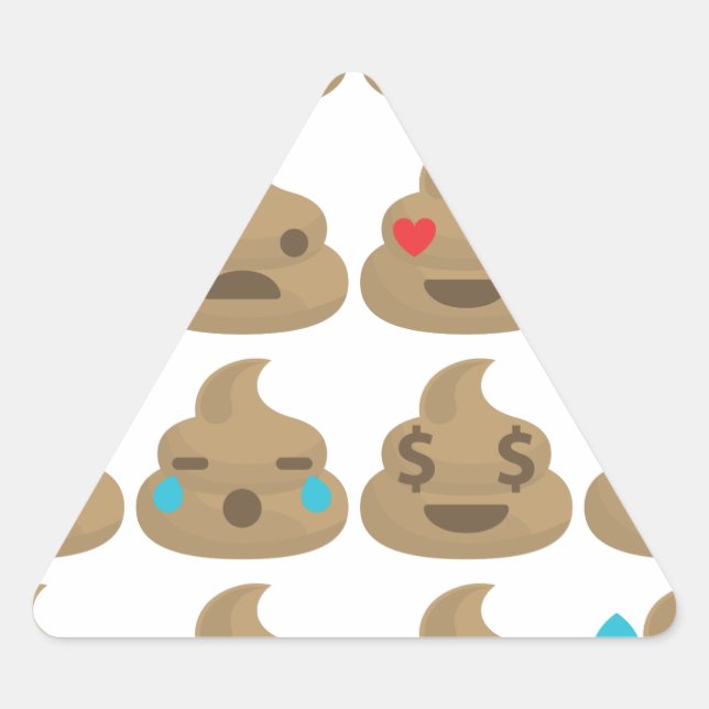 Sticker Triangulaire poop emojis (Devant)