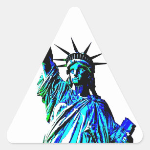 Sticker Triangulaire Pop Art Lady Liberty