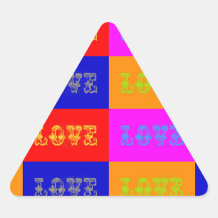 Sticker Triangulaire Pop Art Love