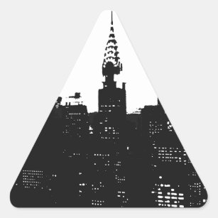 Sticker Triangulaire Pop Art New York Silhouette
