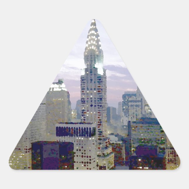 Sticker Triangulaire Pop Art Oil Paint Effet New York (Devant)