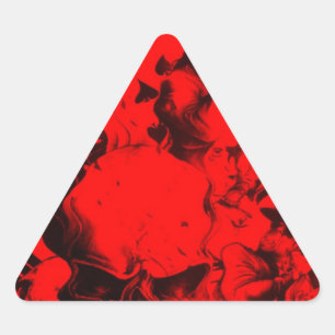 Sticker Triangulaire Portraits de musiciens pop dans l'art aux couleurs