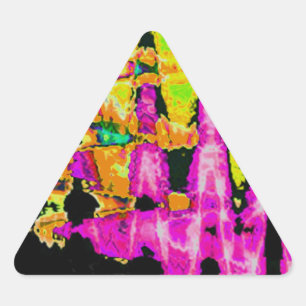 Sticker Triangulaire Poster d'art Abstrait Neon Glitch Imprimer