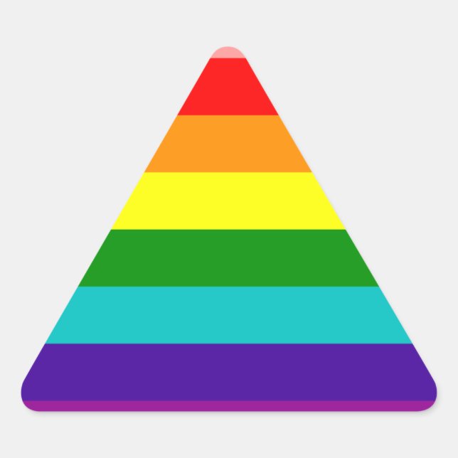 Sticker Triangulaire Premier drapeau Gay pride arc-en-ciel (Devant)
