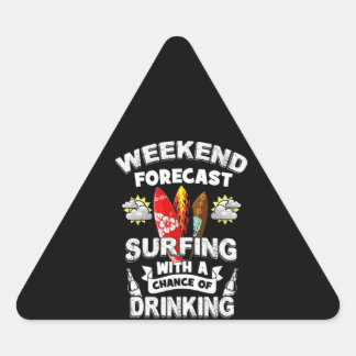 Sticker Triangulaire Prévision Du Week-End Surf Avec Une Chance De Boir