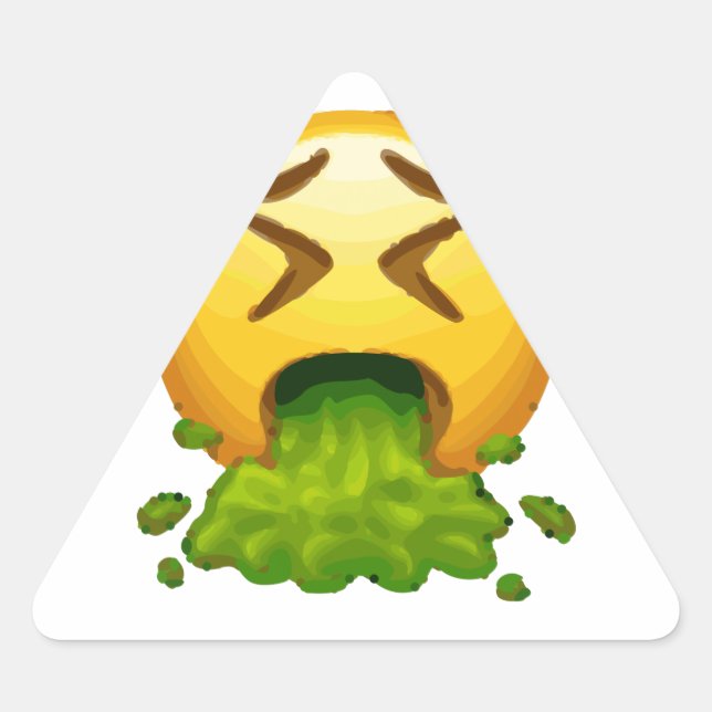Sticker Triangulaire puking émoji (Devant)