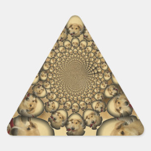 Sticker Triangulaire Puppy Kaleidoscope Art Print