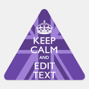 Sticker Triangulaire Purple Elegance Gardez Le Calme Votre Texte Union 