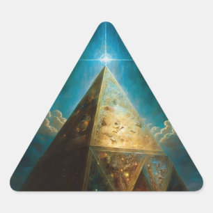 Sticker Triangulaire Pyramide mystique Art Visionnaire