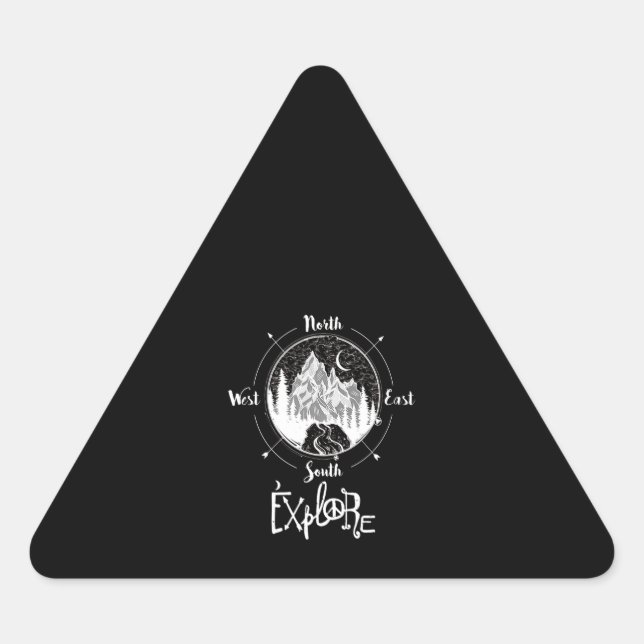 Sticker Triangulaire Randonnée Lover | Exploration Randonnée Compass (Devant)