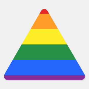 Sticker Triangulaire Rayure de drapeau d'arc-en-ciel de gay pride de