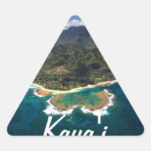 Sticker Triangulaire Récif des tunnels sur l'île hawaïenne de Kauai