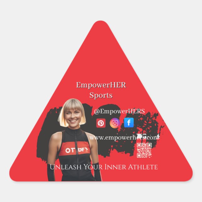 Sticker Triangulaire Red Black Slim Woman Sportswear  Athletic (Devant)
