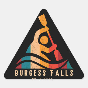 Sticker Triangulaire Retro Burgess Falls Kayak