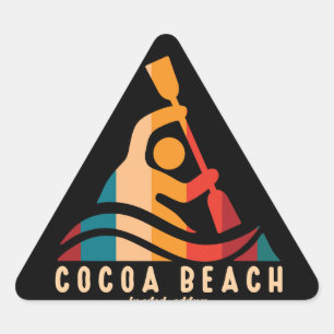 Sticker Triangulaire Retro Cocoa Beach Kayak