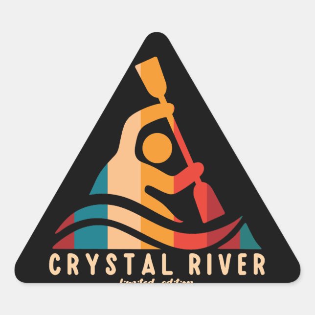 Sticker Triangulaire Rétro Crystal River Kayak (Devant)