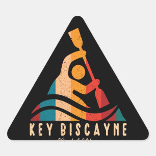Sticker Triangulaire Retro Key Biscayne Kayak