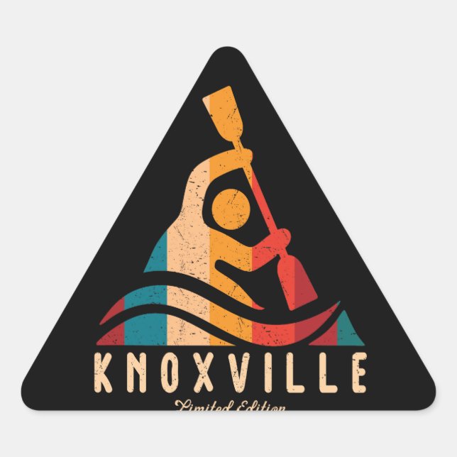 Sticker Triangulaire Retro Knoxville Kayak (Devant)