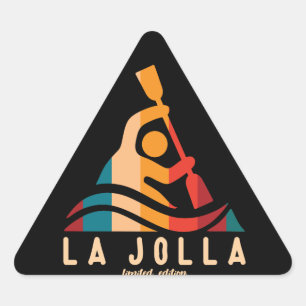 Sticker Triangulaire Retro La Jolla Kayaking
