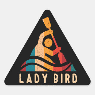 Sticker Triangulaire Retro Lady Bird Kayaking