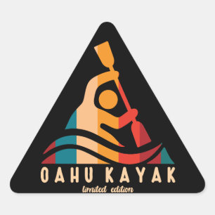 Sticker Triangulaire Retro Oahu Kayak