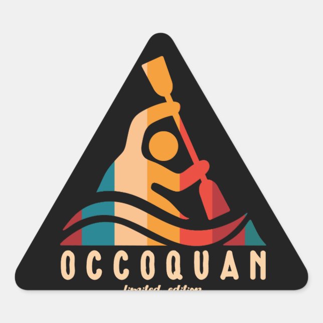 Sticker Triangulaire Rétro Occoquan Kayaking (Devant)
