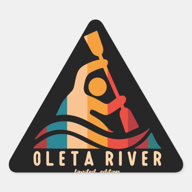 Sticker Triangulaire Retro Oleta River Kayak (Devant)