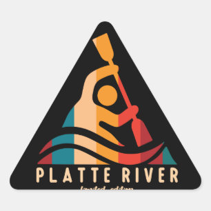 Sticker Triangulaire Retro Platte River Kayak