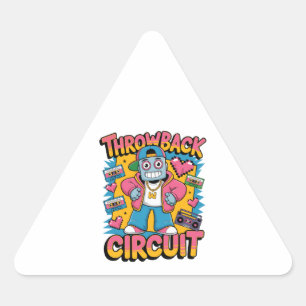 Sticker Triangulaire Retro Robot 90s Design Hip hop - Fun Cartoon Throw